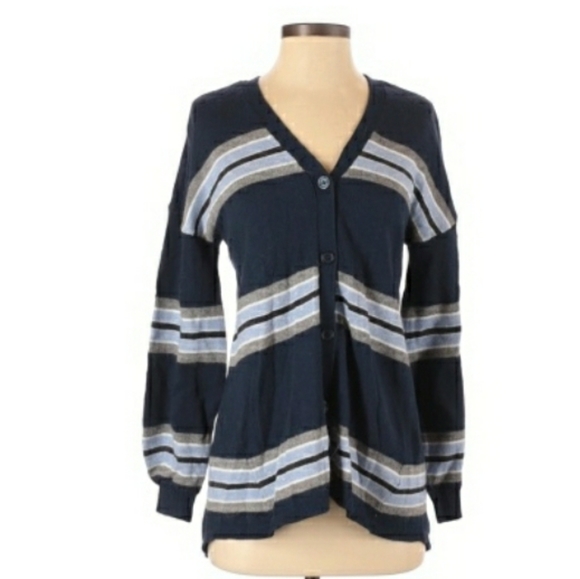 Democracy blue stripped button up long sleeve card - Picture 2 of 8